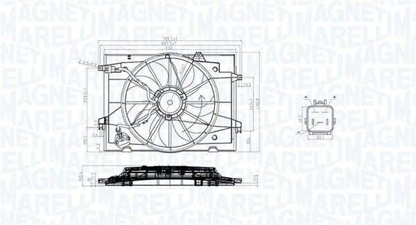 069422784010 Magneti Marelli Електродвигун вентилятора системи охолодження